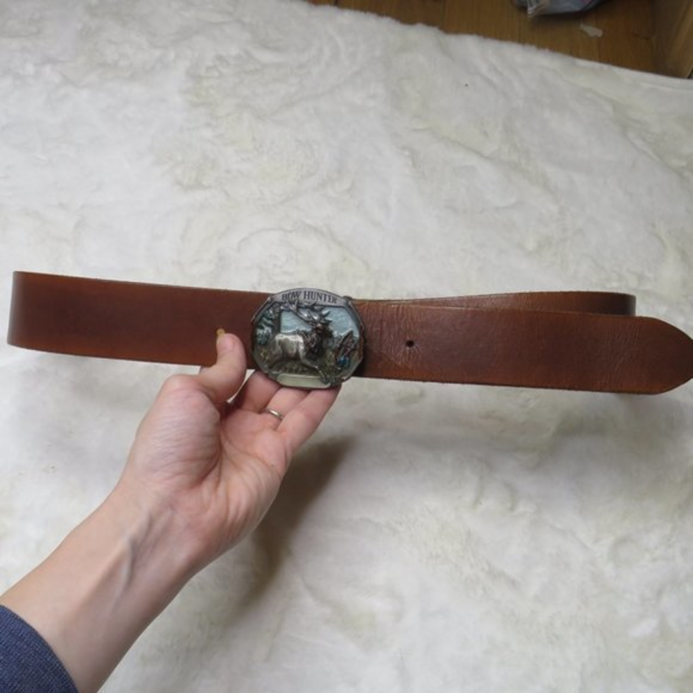 1986 C+J Bow Hunter leather vintage belt